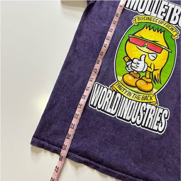 World Industries MULLET BOY t-shirt Y2K Style Graphic Tee Womens Oversized Small - Picture 2 of 2